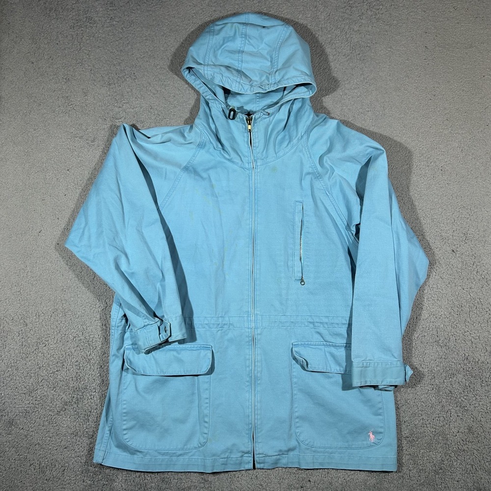 Polo Ralph Lauren Men’s Medium Full Zip Turquoise Hooded Field Jacket #3933